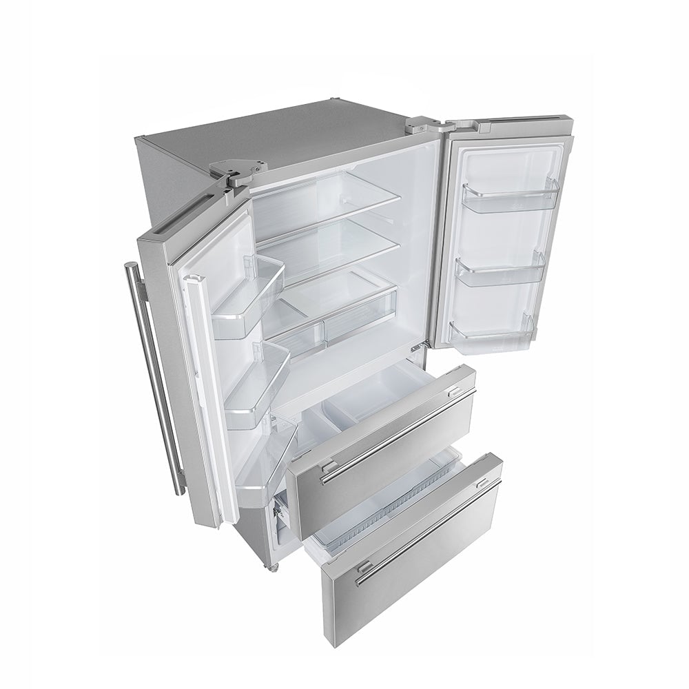 FORNO Appliance Package - 30" Gas Range with Airfryer, Range Hood, 36" Refrigerator, Dishwasher, Microwave Drawer, Wine Cooler, AP-FFSGS6276-30-13