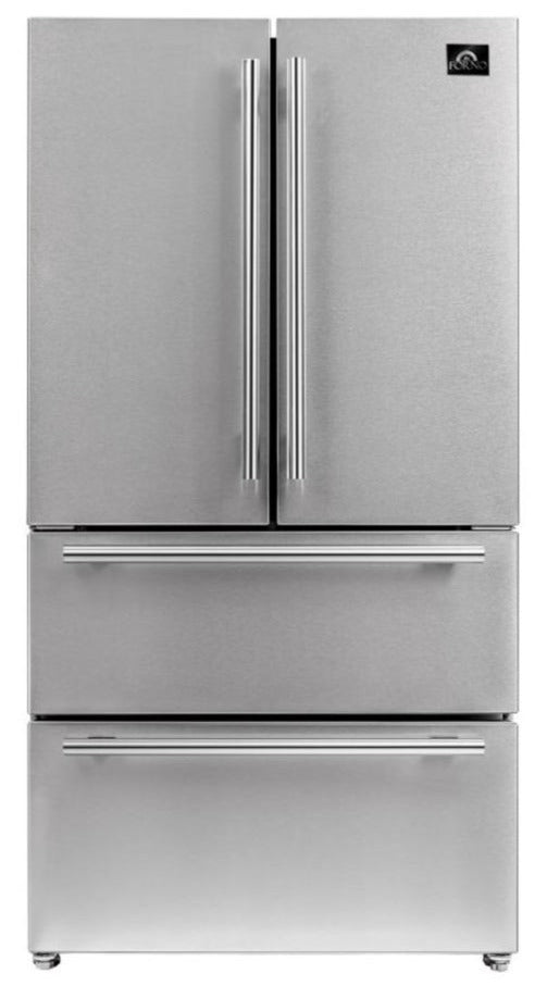 FORNO Appliance Package - 48" Gas Range, Range Hood, 36" Refrigerator, Dishwasher, Microwave Drawer, Wine Cooler, AP-FFSGS6244-48-19