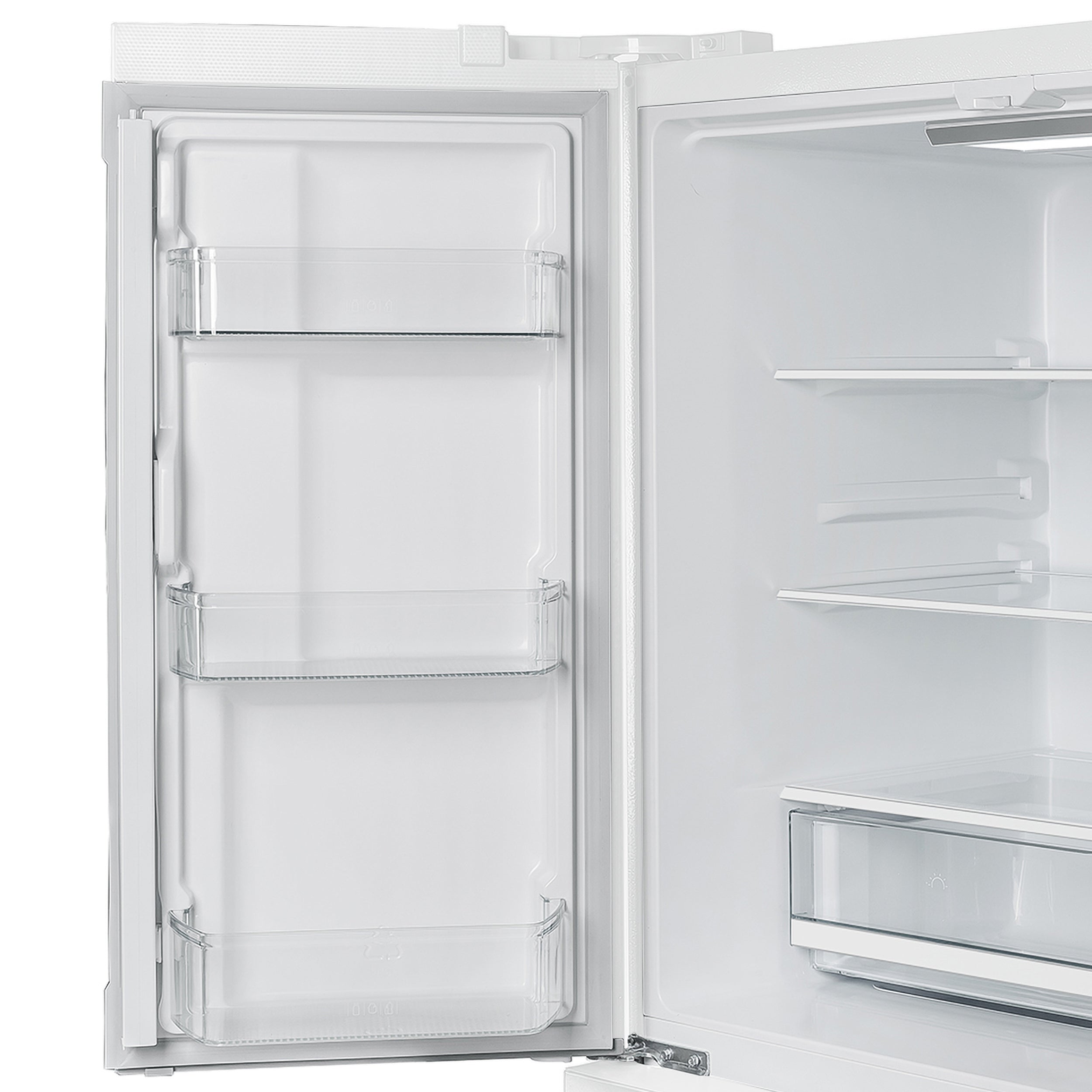 Forno Moena 36-Inch Counter-Depth Refrigerator with Ice Maker, 19.2 Cu. Ft., White with Antique Brass Handles (FFRBI1820-36WHT)