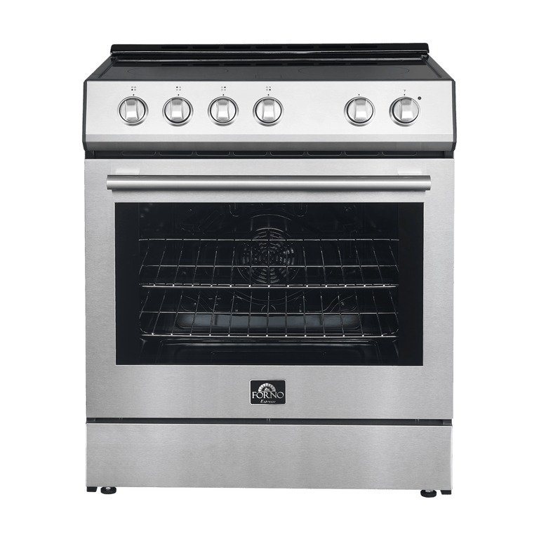 FORNO Espresso Package - 30" Electric Range, Refrigerator and Dishwasher in Stainless Steel