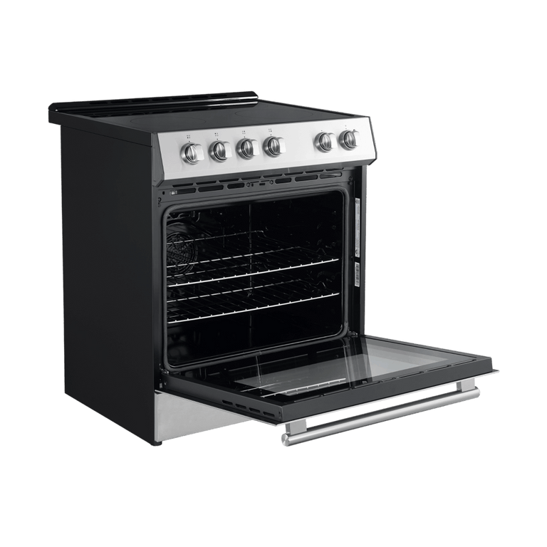 FORNO Espresso Package - 30" Electric Range, Range Hood and Refrigerator in Stainless Steel