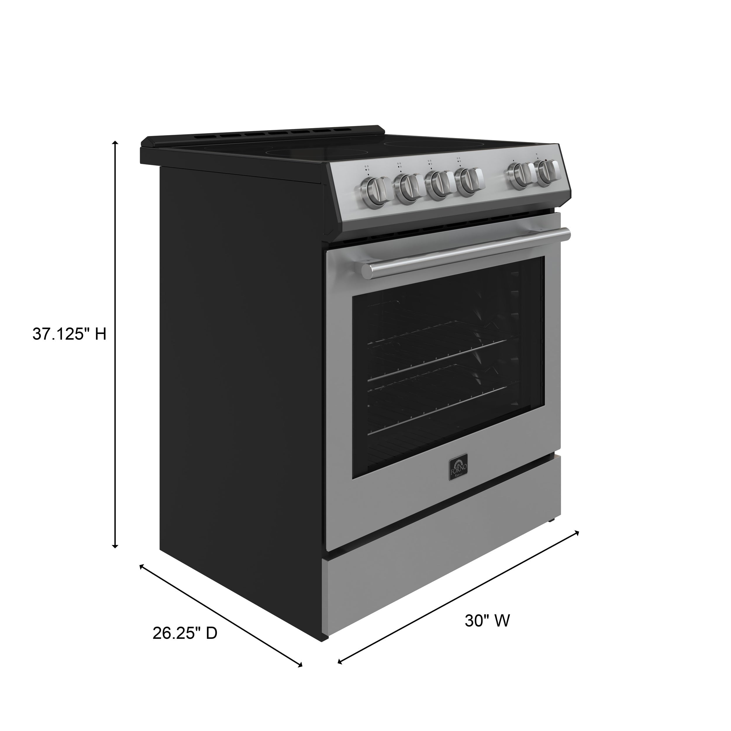 Forno Leonardo 30 in. Freestanding Electric Range, 5.0 cu. ft., Stainless Steel (FFSEL6012-30)