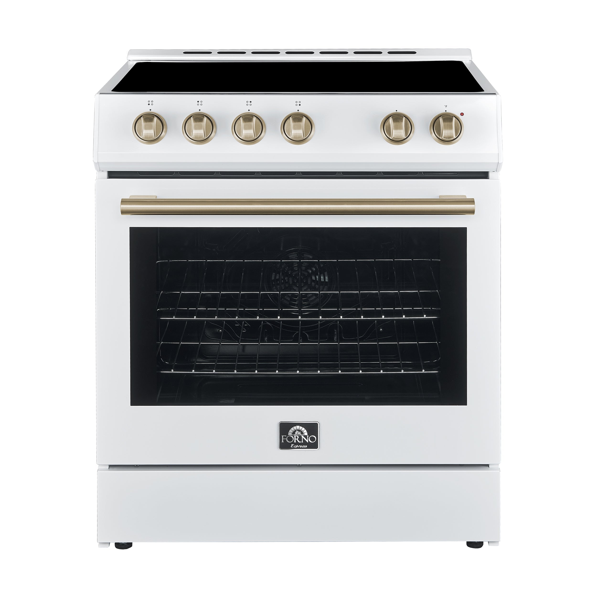 Forno Leonardo 30 Inch Freestanding Electric Range 5.0 cu ft White with Stainless Steel Handles FFSEL6012-30WHT