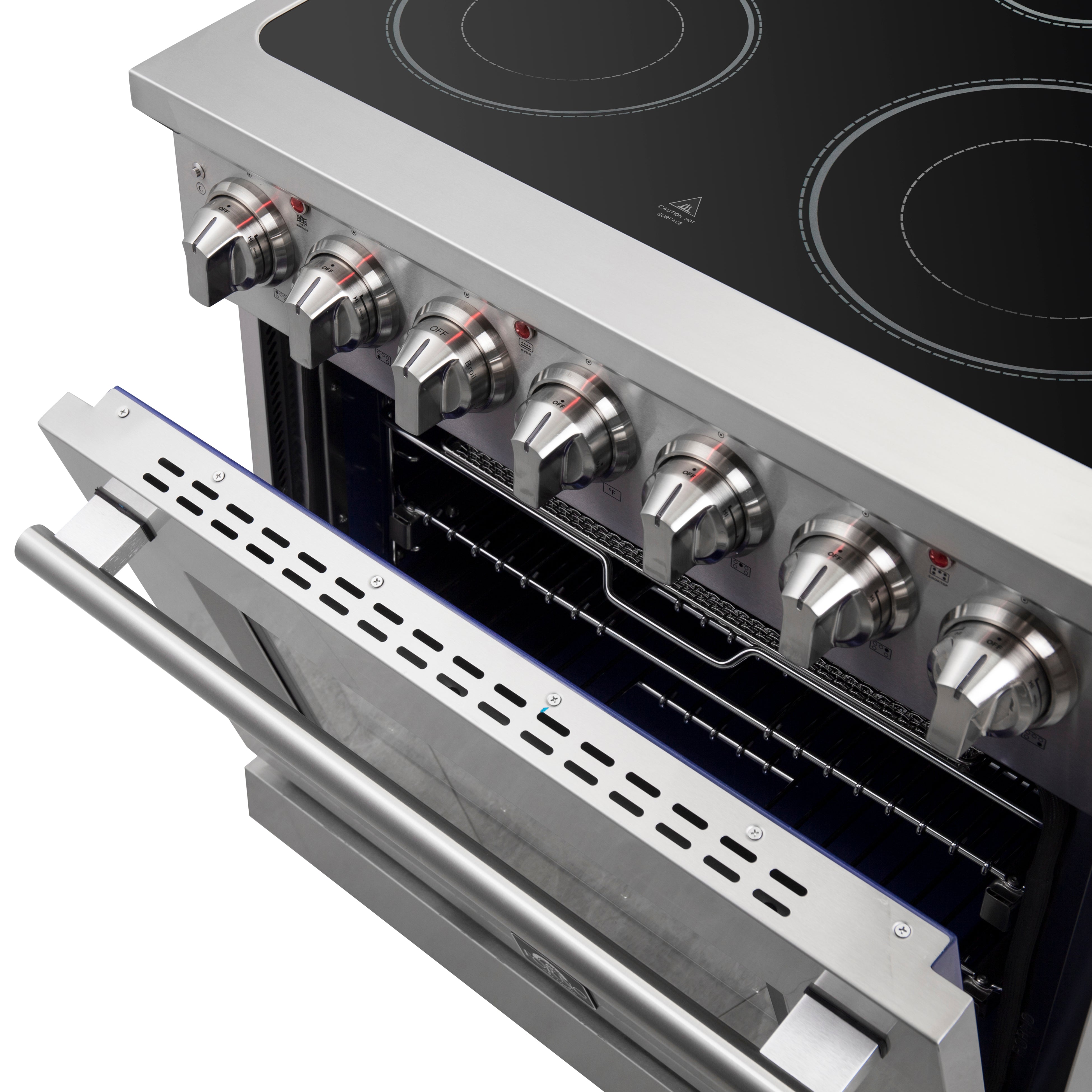 Forno Massimo 30 in. 4.32 cu. ft. Freestanding Electric Range with 5 Radiant Elements in Stainless Steel (FFSEL6020-30)