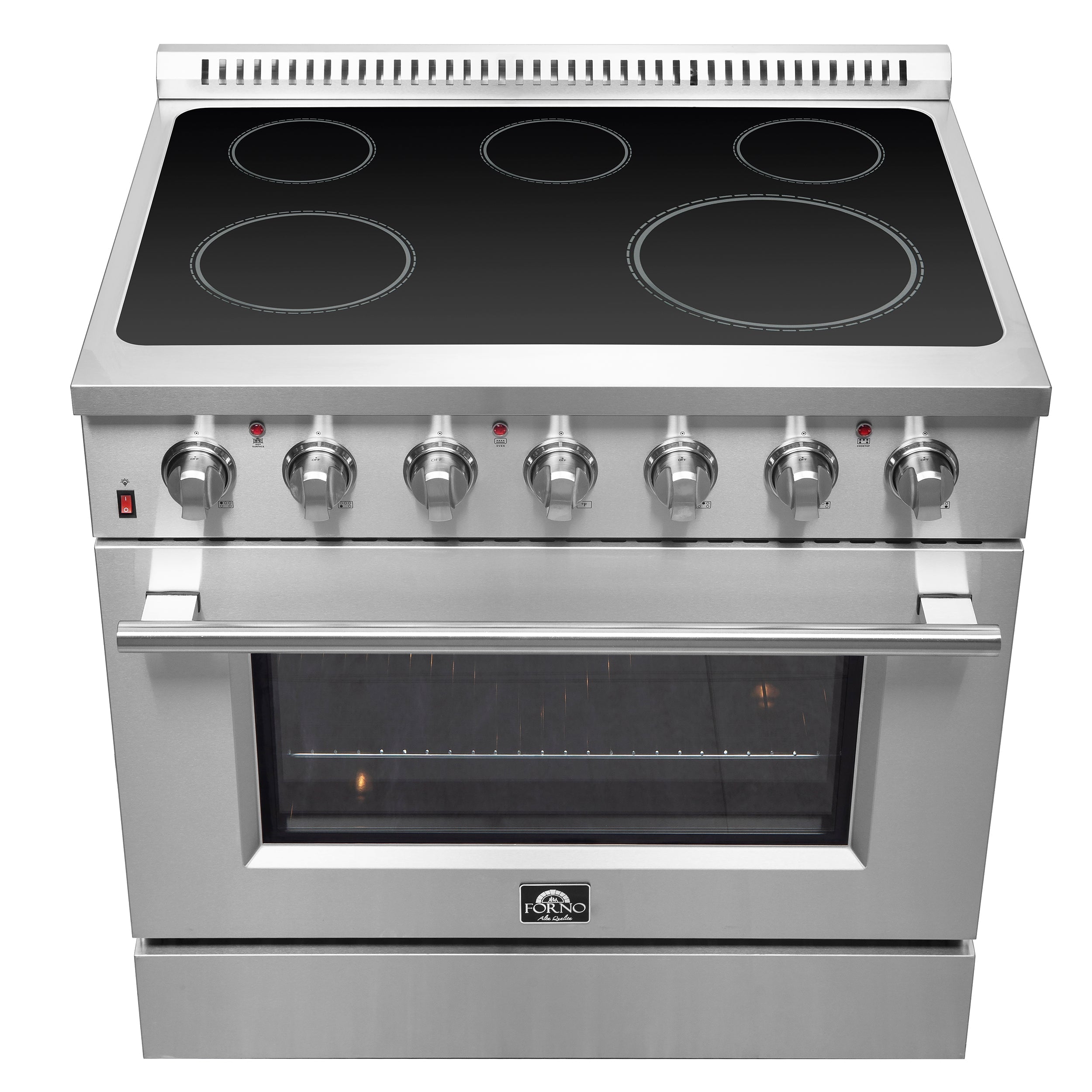 FORNO Galiano 36 in. Freestanding Electric Range, 5.36 cu. ft., 5 Elements, Stainless Steel (Model FFSEL6083-36)
