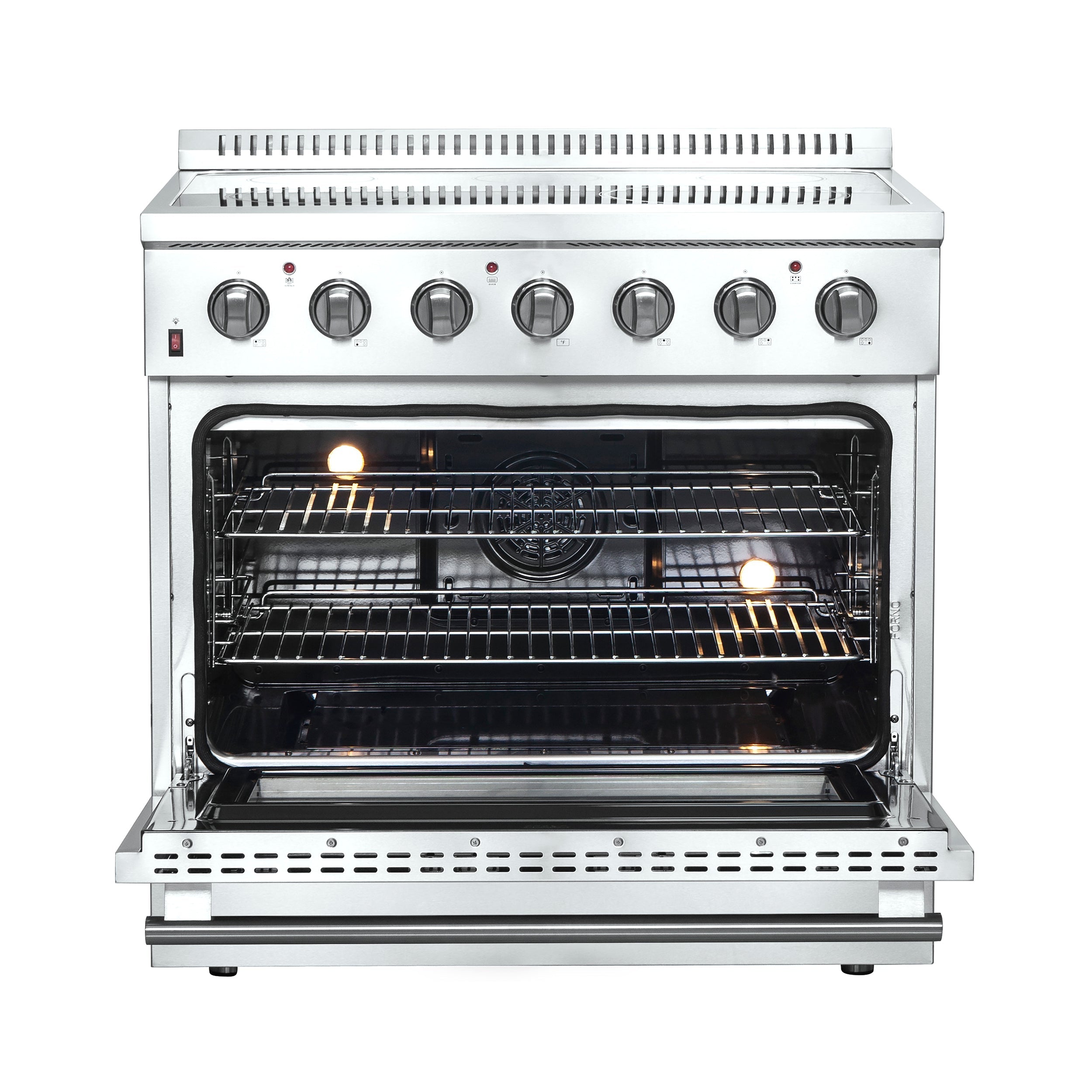 FORNO Galiano 36 in. Freestanding Electric Range, 5.36 cu. ft., 5 Elements, Stainless Steel (Model FFSEL6083-36)