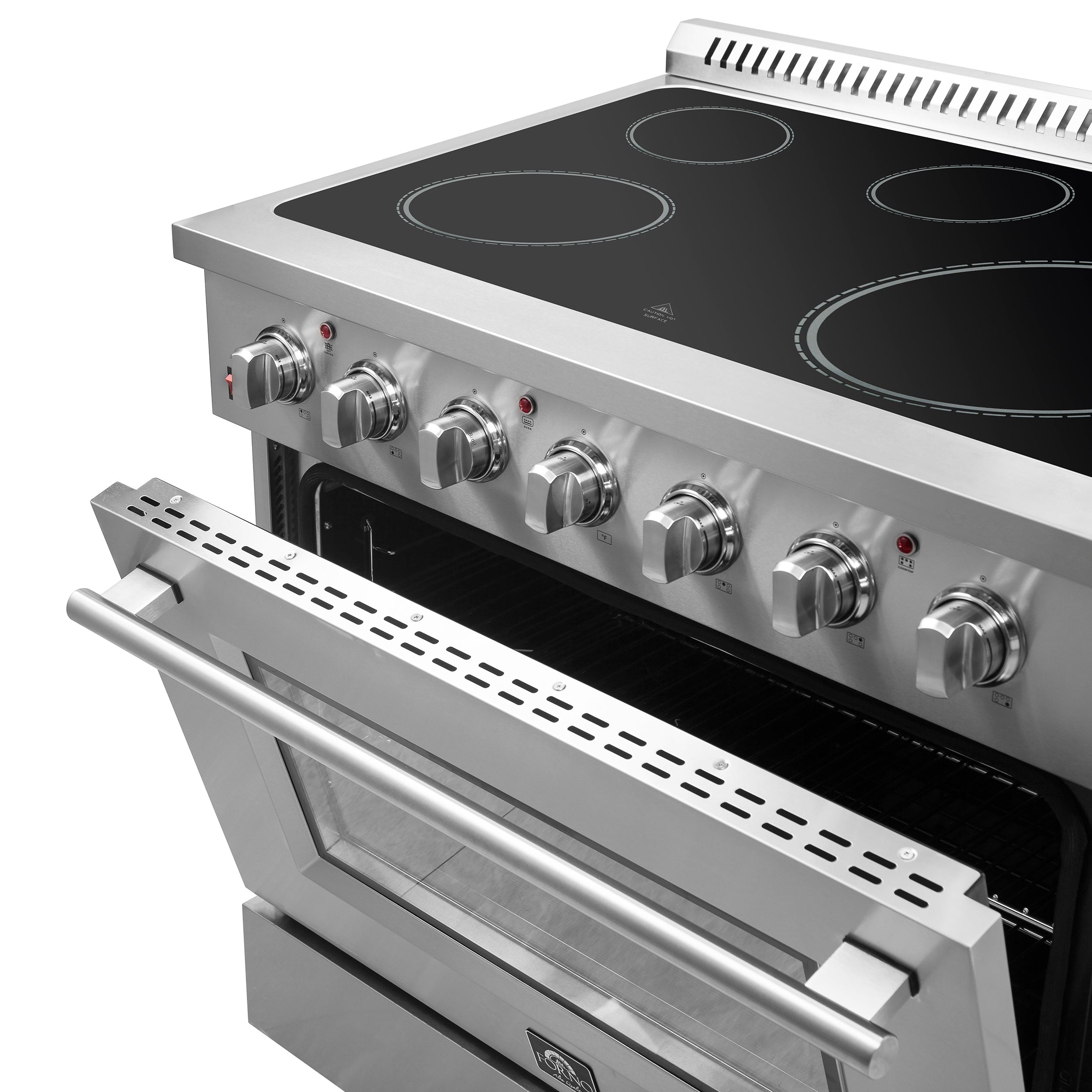 FORNO Galiano 36 in. Freestanding Electric Range, 5.36 cu. ft., 5 Elements, Stainless Steel (Model FFSEL6083-36)