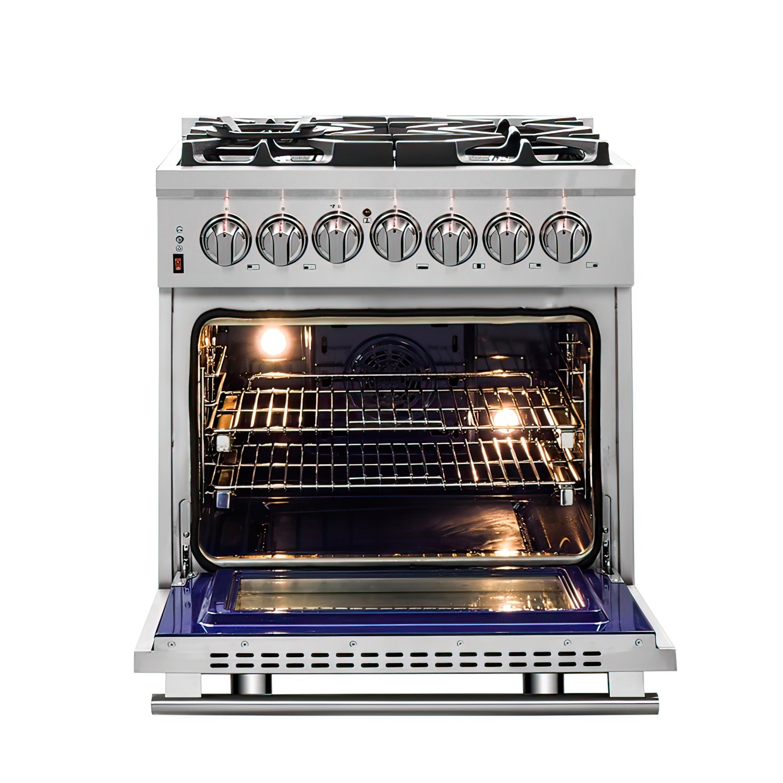 FORNO Appliance Package - 30" Dual Fuel Range, 60" Refrigerator, Dishwasher, Microwave Drawer, AP-FFSGS6125-30-W-7