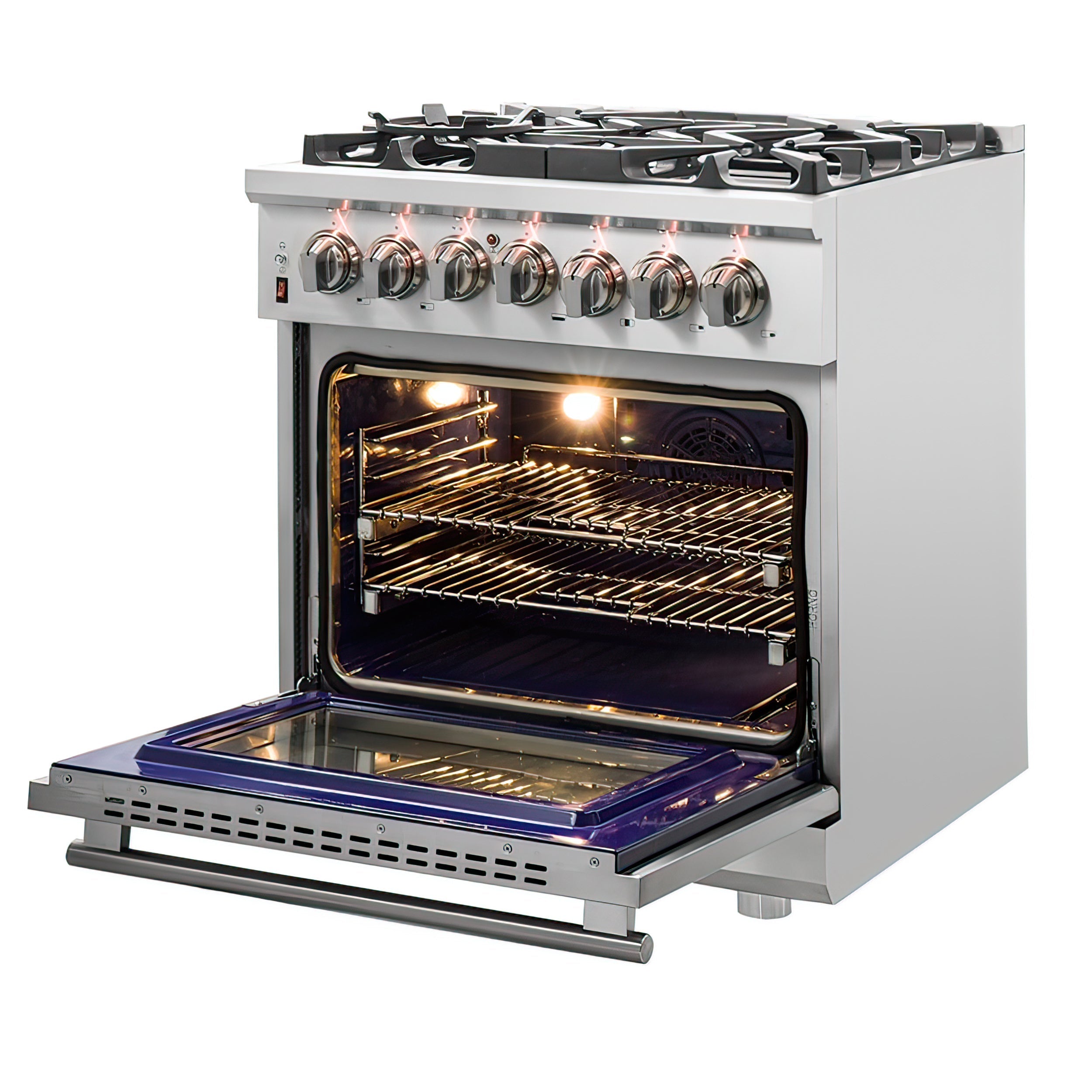 FORNO Appliance Package - 30" Dual Fuel Range, 30" Range Hood, AP-FFSGS6125-30-W