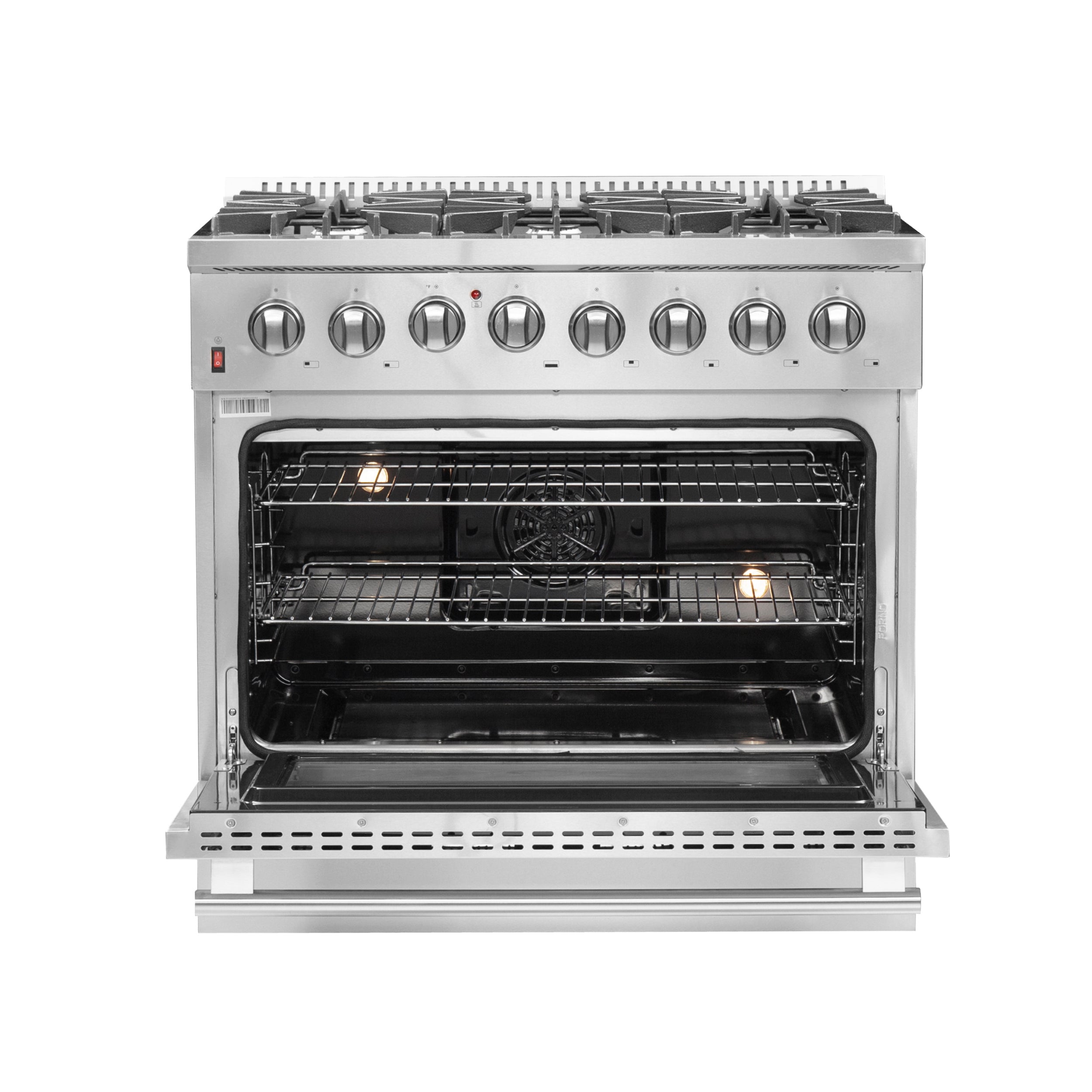 FORNO Galiano 36 in. Dual Fuel Freestanding Range, 5.36 cu. ft. Oven, 6 Sealed Gas Burners, Stainless Steel (Model FFSGS6156-36)