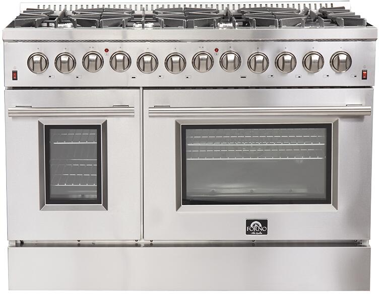 FORNO Appliance Package - 48" Dual Fuel Range, 48" Range Hood, Dishwasher, 48" Refrigerator, Microwave Drawer, AP-FFSGS6156-48-13