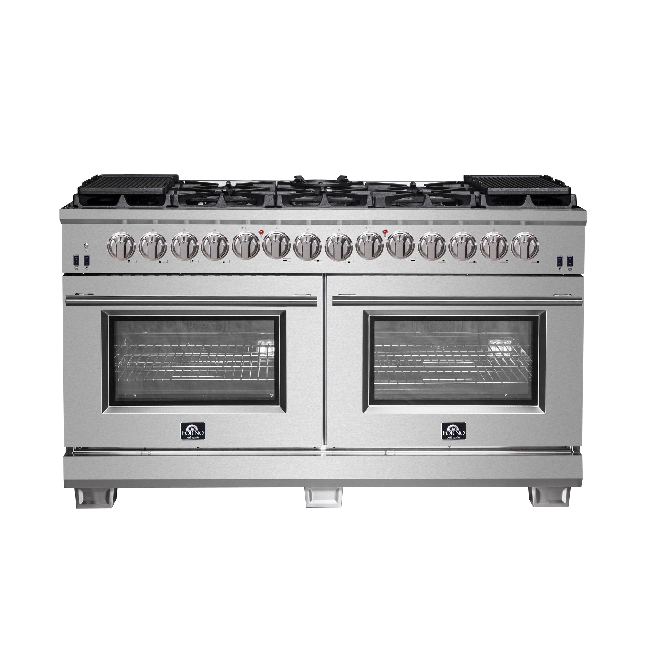 Forno Capriasca 60 in. Freestanding Dual Fuel Range, 8.64 cu. ft., 10 Sealed Burners, Stainless Steel (Model FFSGS6187-60)