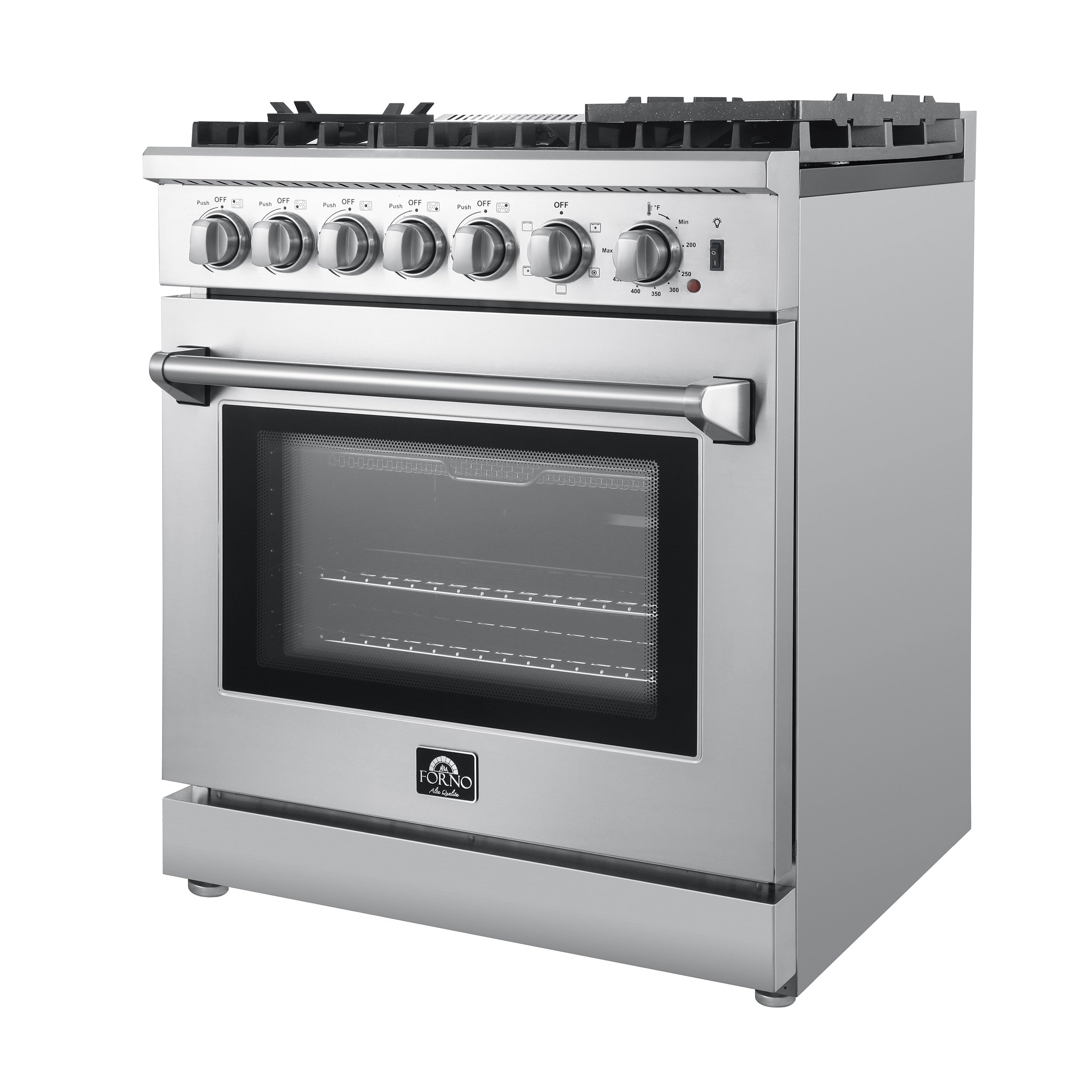 Forno Lazio 30 in. 4.32 cu. ft. Freestanding Dual Fuel Range with 5 Sealed Burners, Stainless Steel (Model FFSGS6196-30)