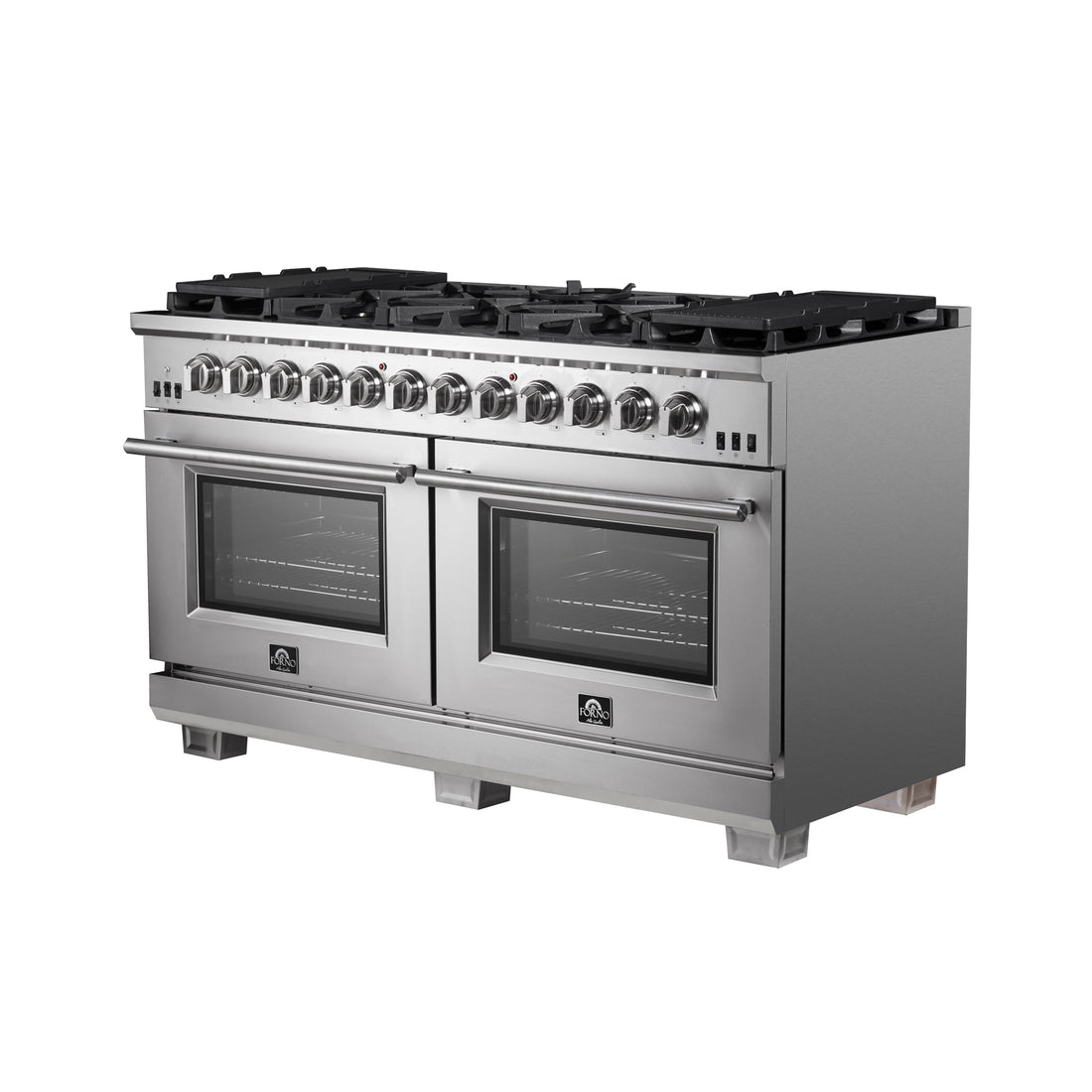 Forno Capriasca 60-Inch Freestanding Gas Range with 10 Burners, 8.64 cu. ft., Stainless Steel (Model FFSGS6260-60)