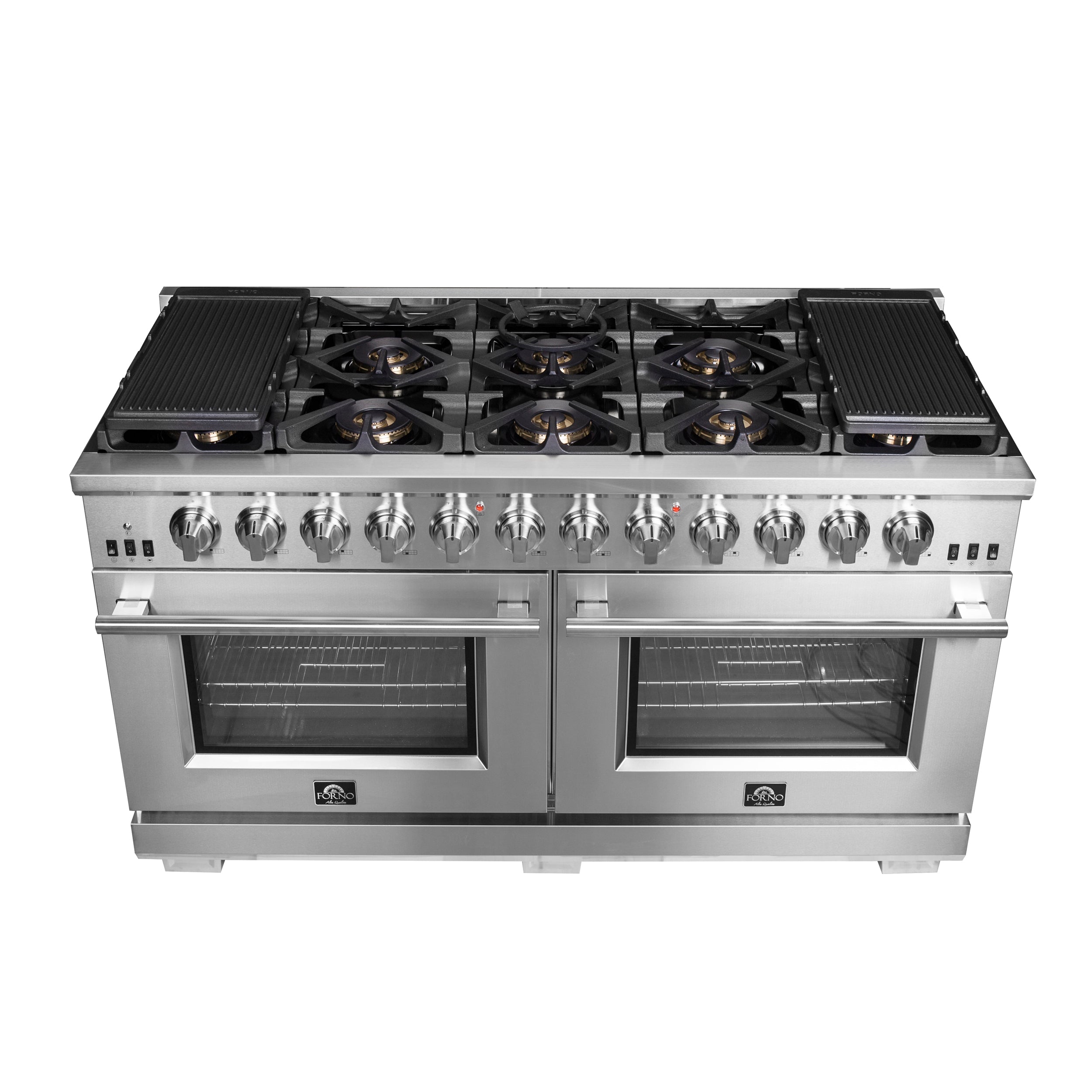 Forno Capriasca 60-Inch Freestanding Gas Range with 10 Burners, 8.64 cu. ft., Stainless Steel (Model FFSGS6260-60)