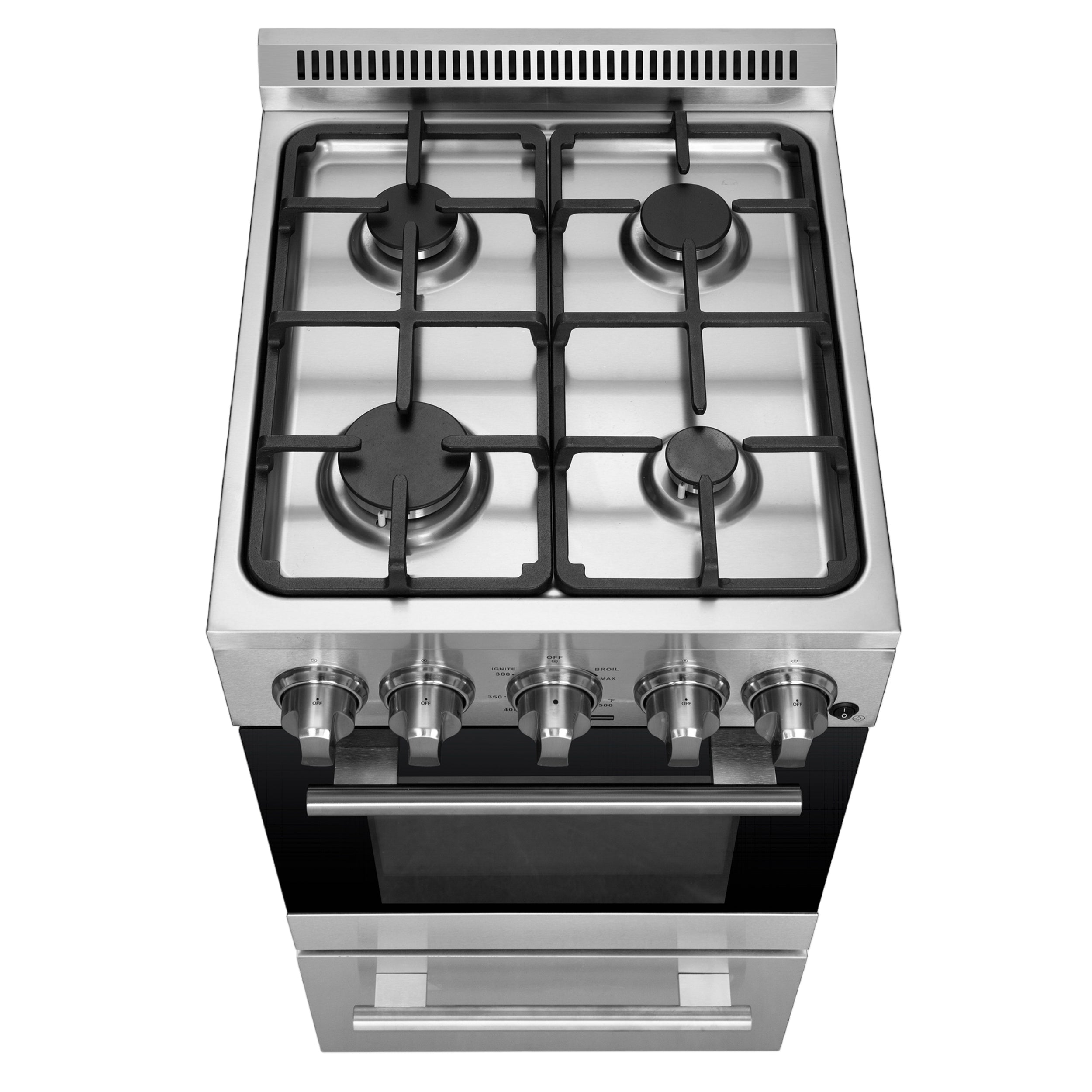 Forno Lamazze 20 in. Freestanding Gas Range, 2.05 cu. ft., 4 Sealed Burners, Stainless Steel (Model FFSGS6265-20)