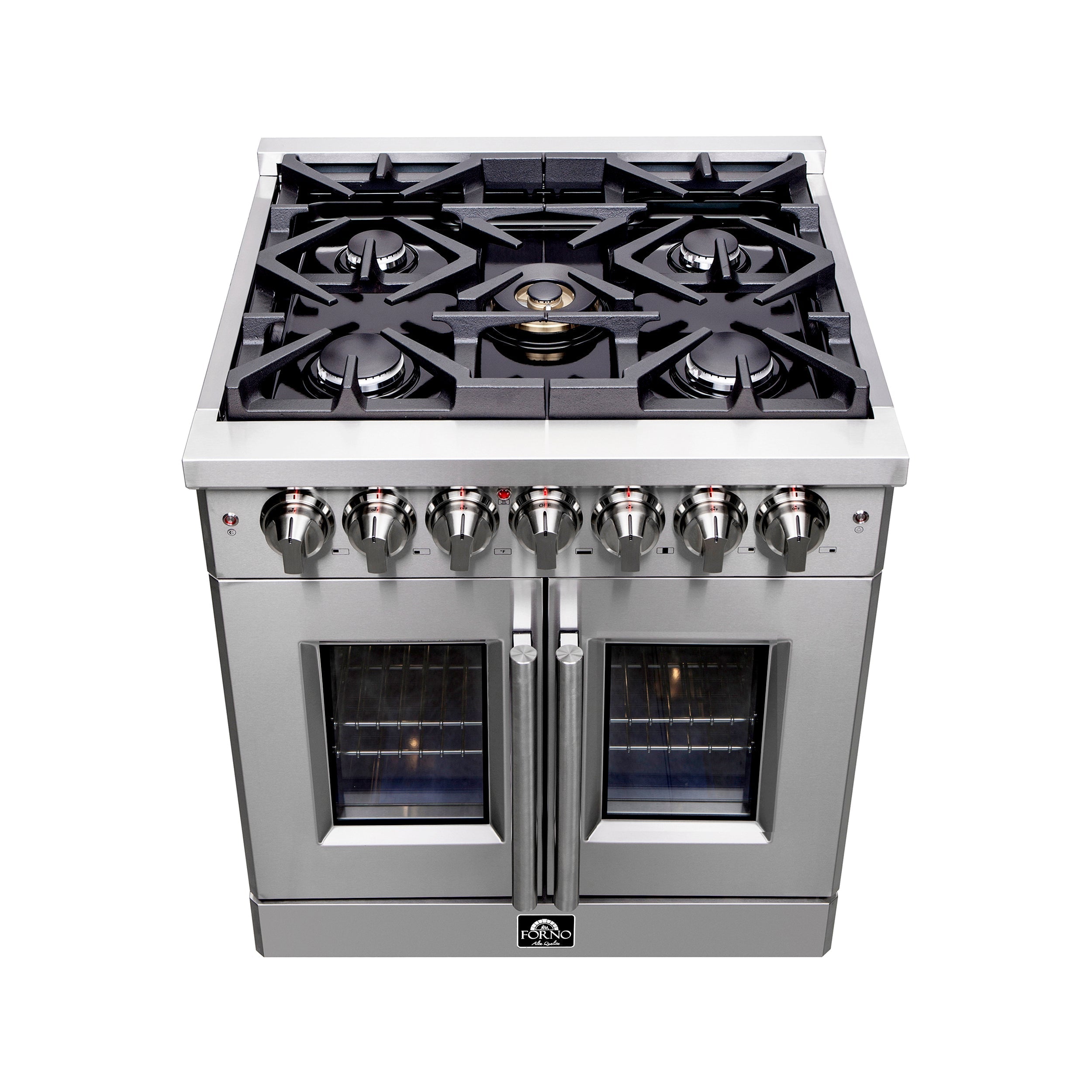 Forno Massimo 30 in. 4.32 cu. ft. Freestanding French Door Dual Fuel Range with 5 Sealed Burners (FFSGS6325-30)