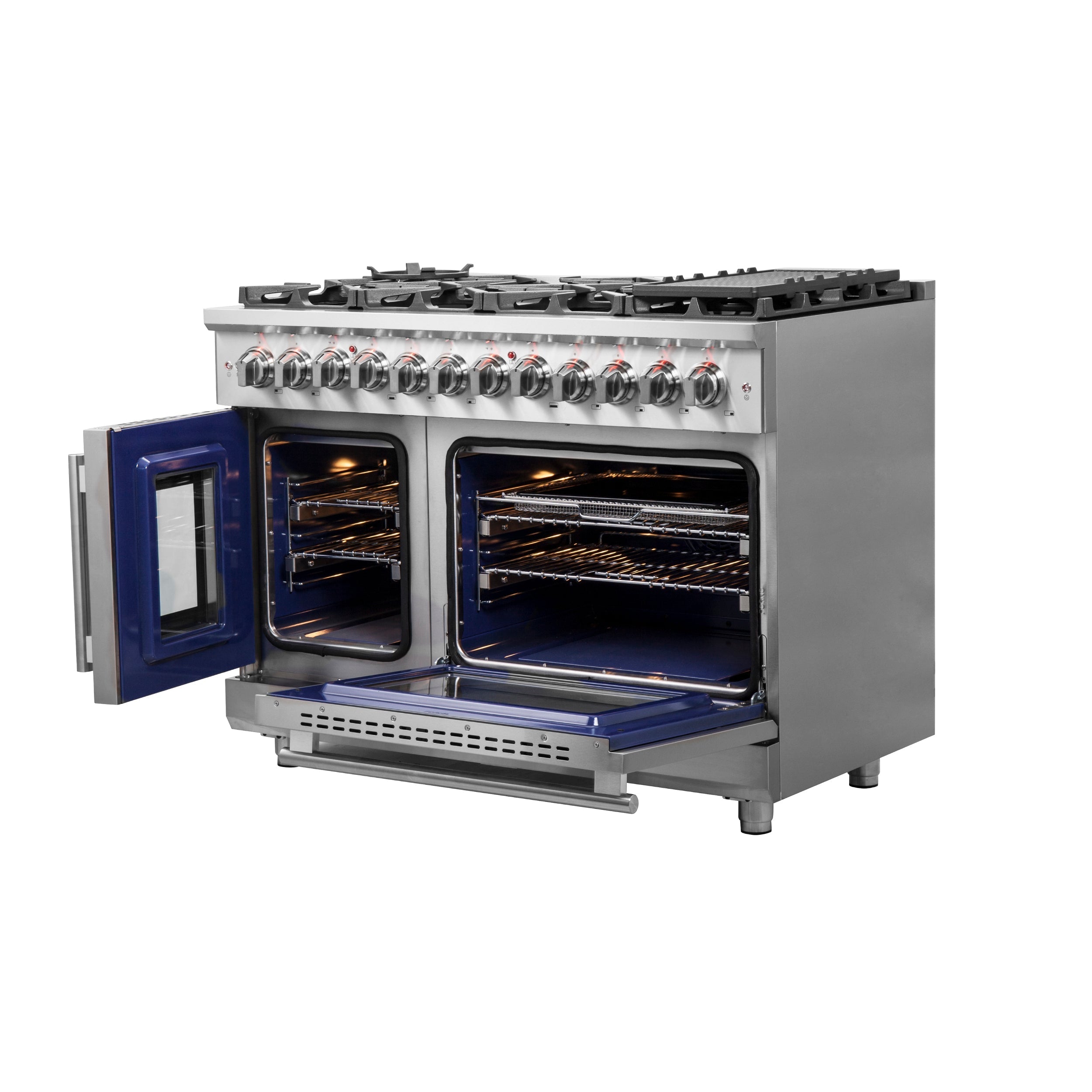 FORNO Massimo 48 in. Freestanding French Door Dual Fuel Range with 8 Sealed Burners (FFSGS6325-48)