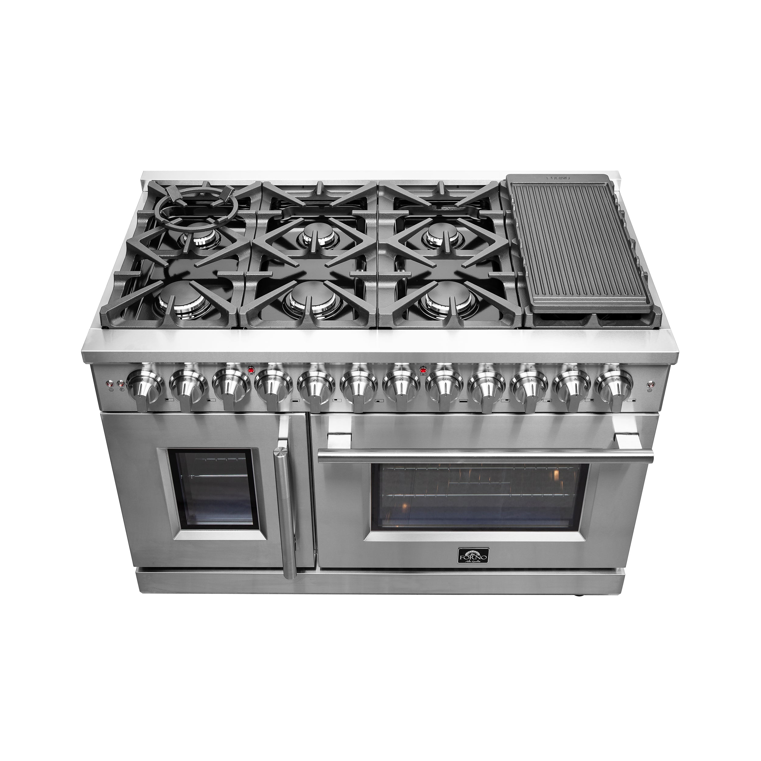 FORNO Massimo 48 in. Freestanding French Door Dual Fuel Range with 8 Sealed Burners (FFSGS6325-48)