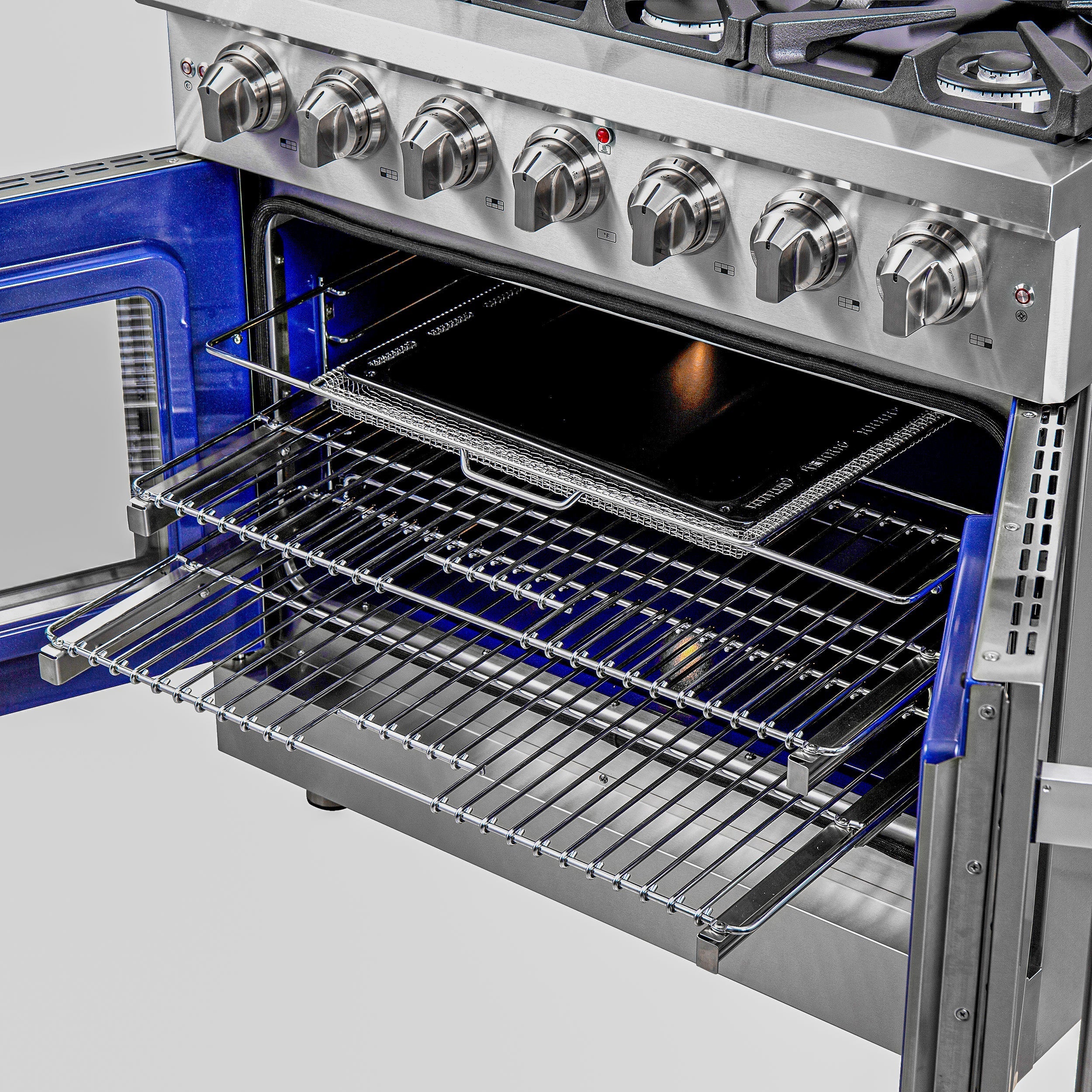 Forno Massimo 36 in. 5.36 cu. ft. Freestanding French Door Gas Range with 6 Sealed Burners in Stainless Steel (FFSGS6439-36)