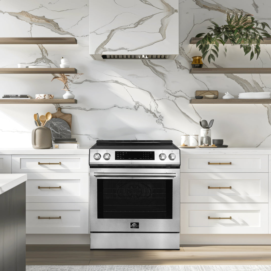 Forno Donatello 30 in. Induction Range, 5.0 cu. ft., Air Fry, Self-Clean, Stainless Steel, Model FFSIN0905-30
