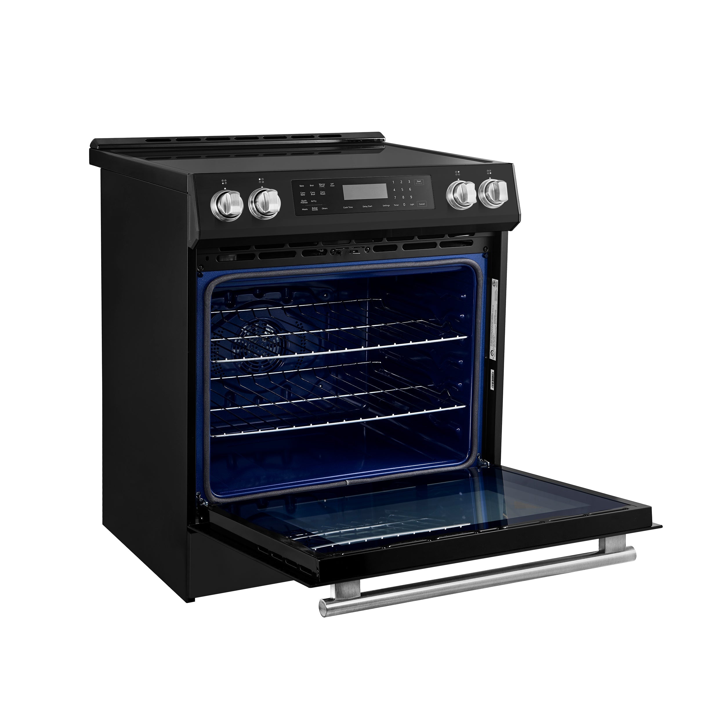 Forno Donatello Espresso 30-Inch Induction Range, 5.0 cu. ft., Air Fry, Self-Clean, Black with Stainless Steel Handles (FFSIN0905-30BLK)