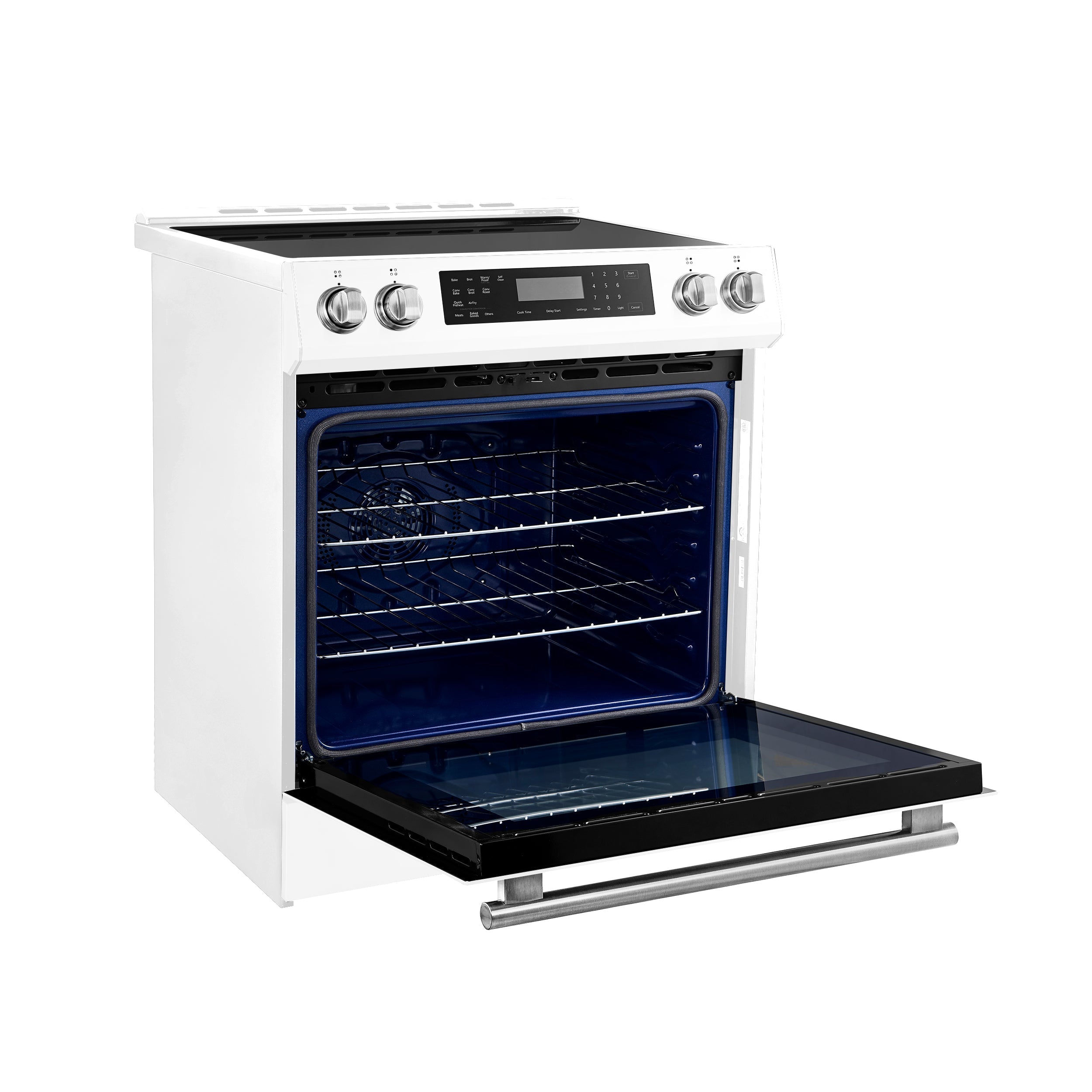 Forno Donatello Espresso 30-Inch Induction Range, 5.0 cu. ft., White, Air Fry, Self-Clean, Stainless Steel Handles (Model FFSIN0905-30WHT)