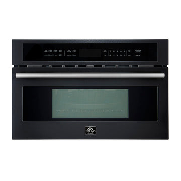 FORNO Oliena 30-Inch Built-In Microwave Oven, 1.6 Cu. Ft., Black with Stainless Steel Handles (Model FMWDR3093-30BLK)