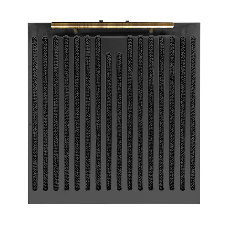 FORNO Espresso Package - 30" Electric Range, Range Hood and Dishwasher in Black with Antique Brass Handles