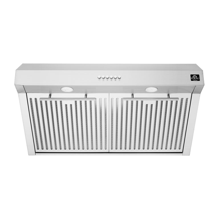 FORNO Espresso Package - 30" Electric Range and Range Hood in Stainless Steel, FBDL-002-01US