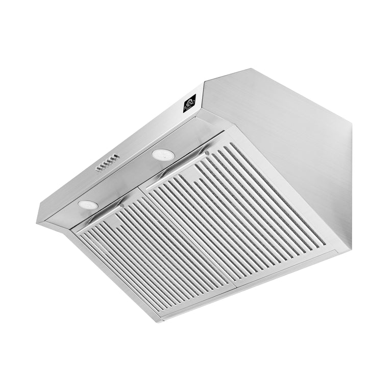FORNO Espresso Package - 30" Electric Range, Range Hood and Refrigerator in Stainless Steel, FBDL-001-01US