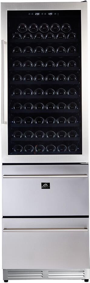 FORNO Appliance Package - 36 Inch Pro Gas Range, Range Hood, Refrigerator, Microwave Drawer, Dishwasher, Wine Cooler, AP-FFSGS6260-36-9