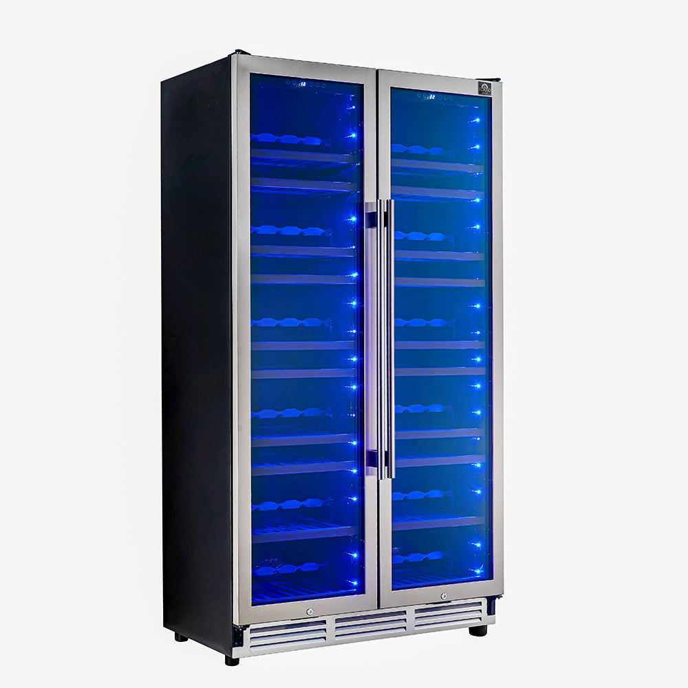 FORNO Vernazza 40-Inch Dual Zone Wine Cooler, 25.07 cu.ft., 166-Bottle Capacity, Stainless Steel (FWCDR6642-40S)