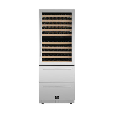 Forno Celano 30 in. Dual Zone Wine and Beverage Cooler 21.3 cu. ft. 150 Bottle 252 Can Stainless Steel (FWCDR6697-30S)