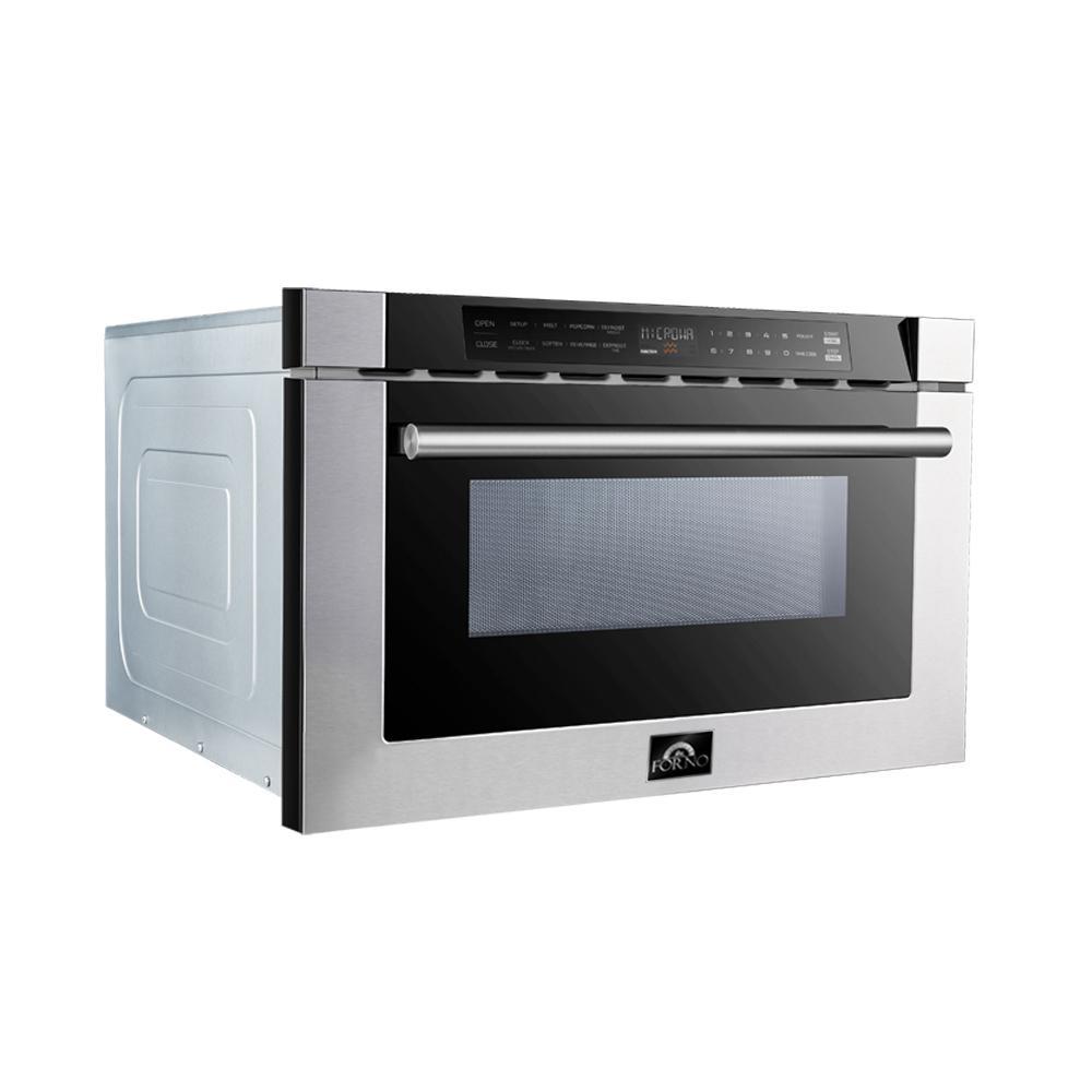 FORNO Appliance Package - 36 Inch Dual Fuel Range, Wall Mount Range Hood, Microwave Drawer, AP-FFSGS6156-36-W-3