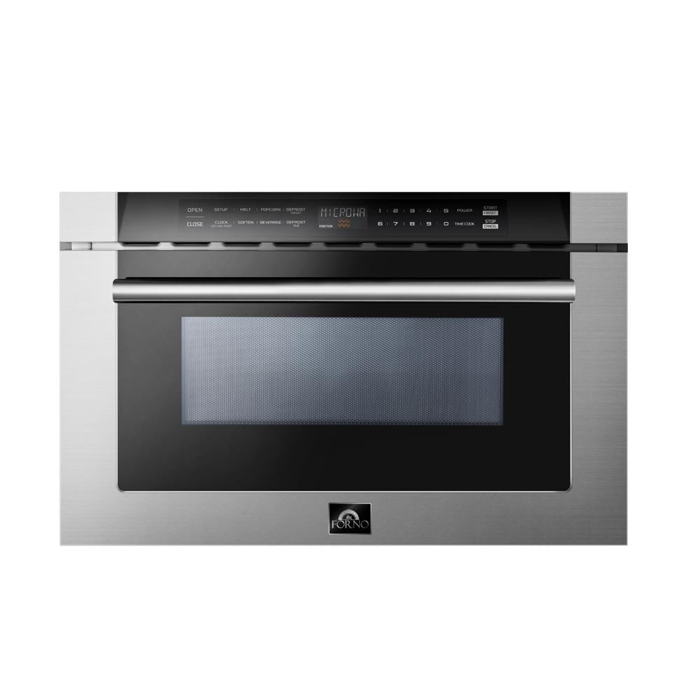 FORNO Package - 48" Dual Fuel Range, Range Hood, 36" Refrigerator, Dishwasher, Microwave, Wine Cooler