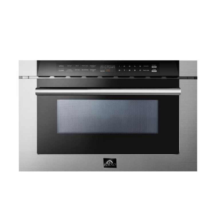 FORNO Appliance Package - 30" Dual Fuel Range, 30" Range Hood, 60" Refrigerator, Dishwasher, Microwave Drawer, AP-FFSGS6125-30-W-8