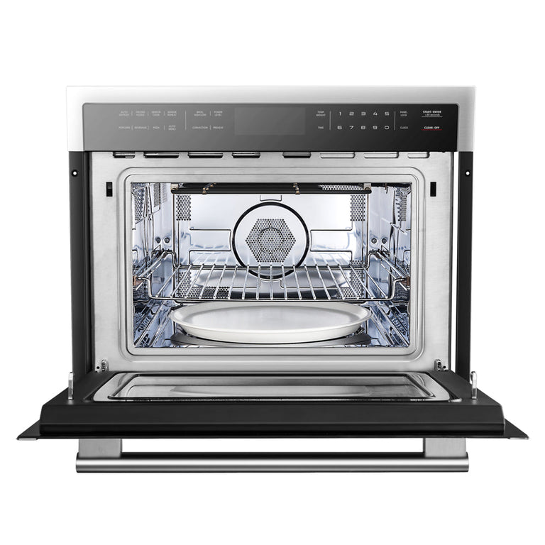 FORNO Package - 36" Electric French Door Range, Wall Mount Range Hood, Refrigerator, Dishwasher and Microwave, AP-FFSEL6917-36-5PK-1