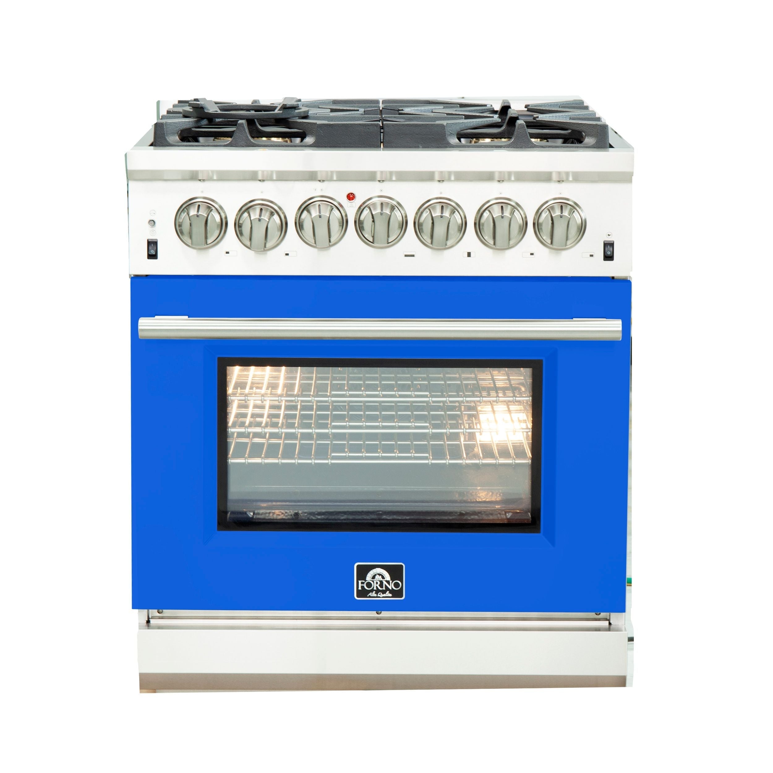 Forno Capriasca 30 in. 4.32 cu. ft. Freestanding Dual Fuel Range with 5 Sealed Burners and Electric Oven in Blue (FFSGS6187-30BLU)