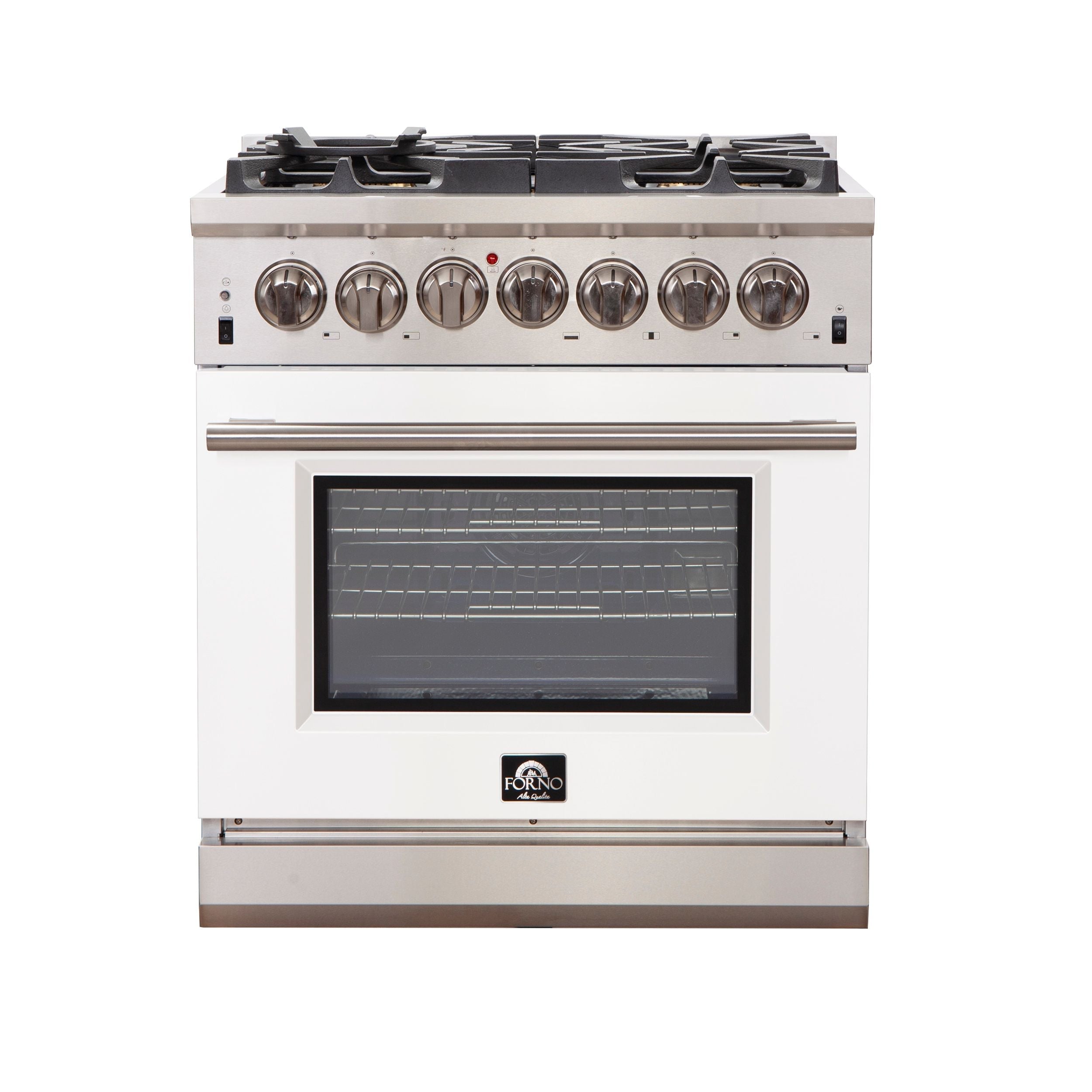 Forno Capriasca 30 in. 4.32 cu. ft. Freestanding Gas Range with 5 Sealed Burners in White (Model FFSGS6260-30WHT)