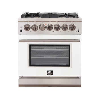 Forno Capriasca 30 in. 4.32 cu. ft. Freestanding Gas Range with 5 Sealed Burners in White (Model FFSGS6260-30WHT)