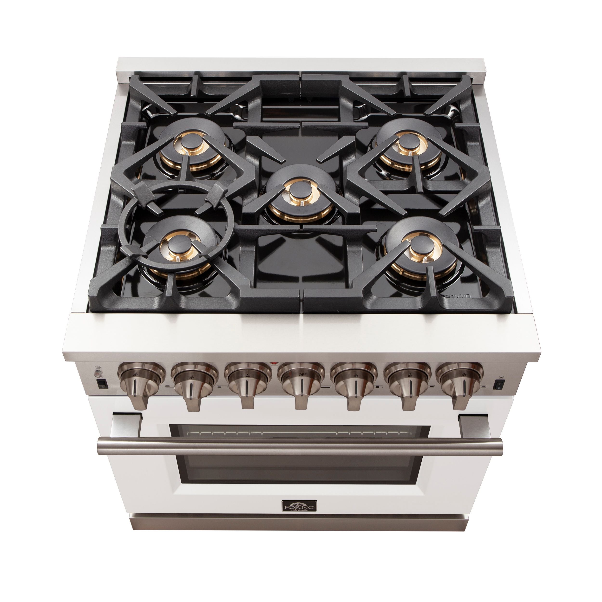 Forno Capriasca 30 in. 4.32 cu. ft. Freestanding Gas Range with 5 Sealed Burners in White (Model FFSGS6260-30WHT)