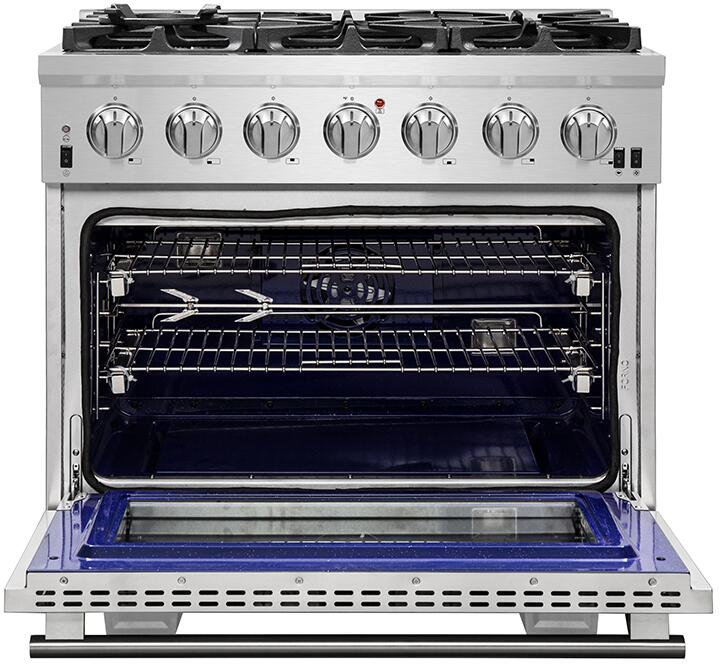 FORNO Appliance Package - 36 Inch Gas Burner/Electric Oven Pro Range, Wall Mount Range Hood, Dishwasher, AP-FFSGS6187-36-2