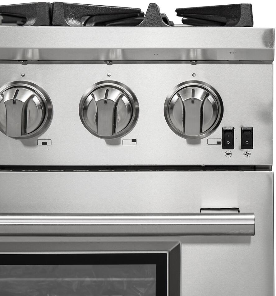 FORNO Package - 36 Inch Pro Gas Range, Wall Mount Range Hood, Refrigerator, Microwave Drawer, Dishwasher, AP-FFSGS6260-36-W-8