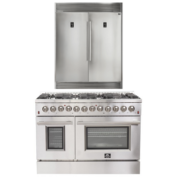 FORNO Appliance Package - 48" Gas Burner, Electric Oven Range and 60" Refrigerator, FBDL-005-02CAUS