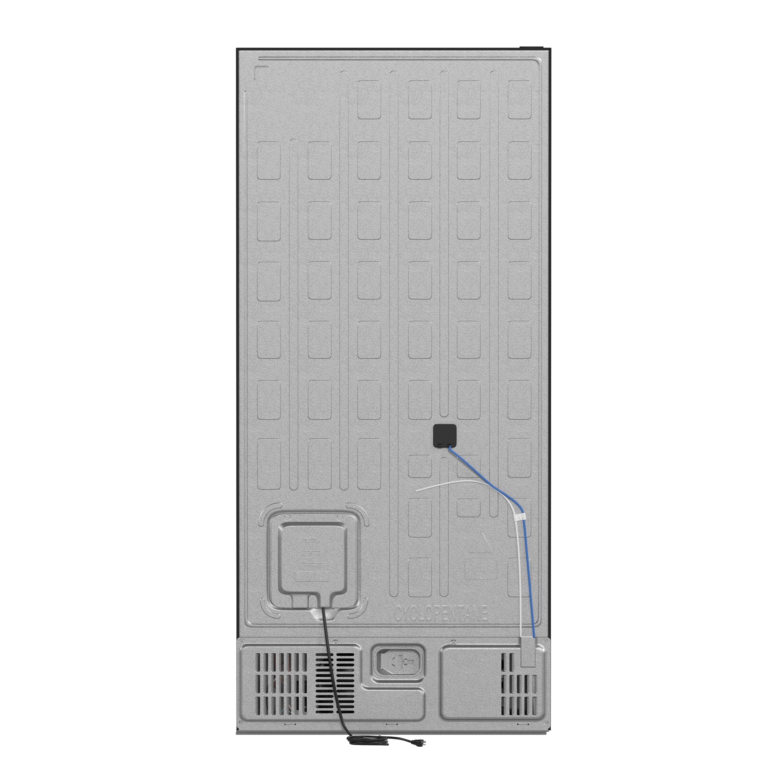 Forno Espresso Milano 62-Inch Side-by-Side Refrigerator, 34.4 cu ft, Ice Maker, Black Finish with Antique Brass Handles (Model FFFFD1787-60BLK)
