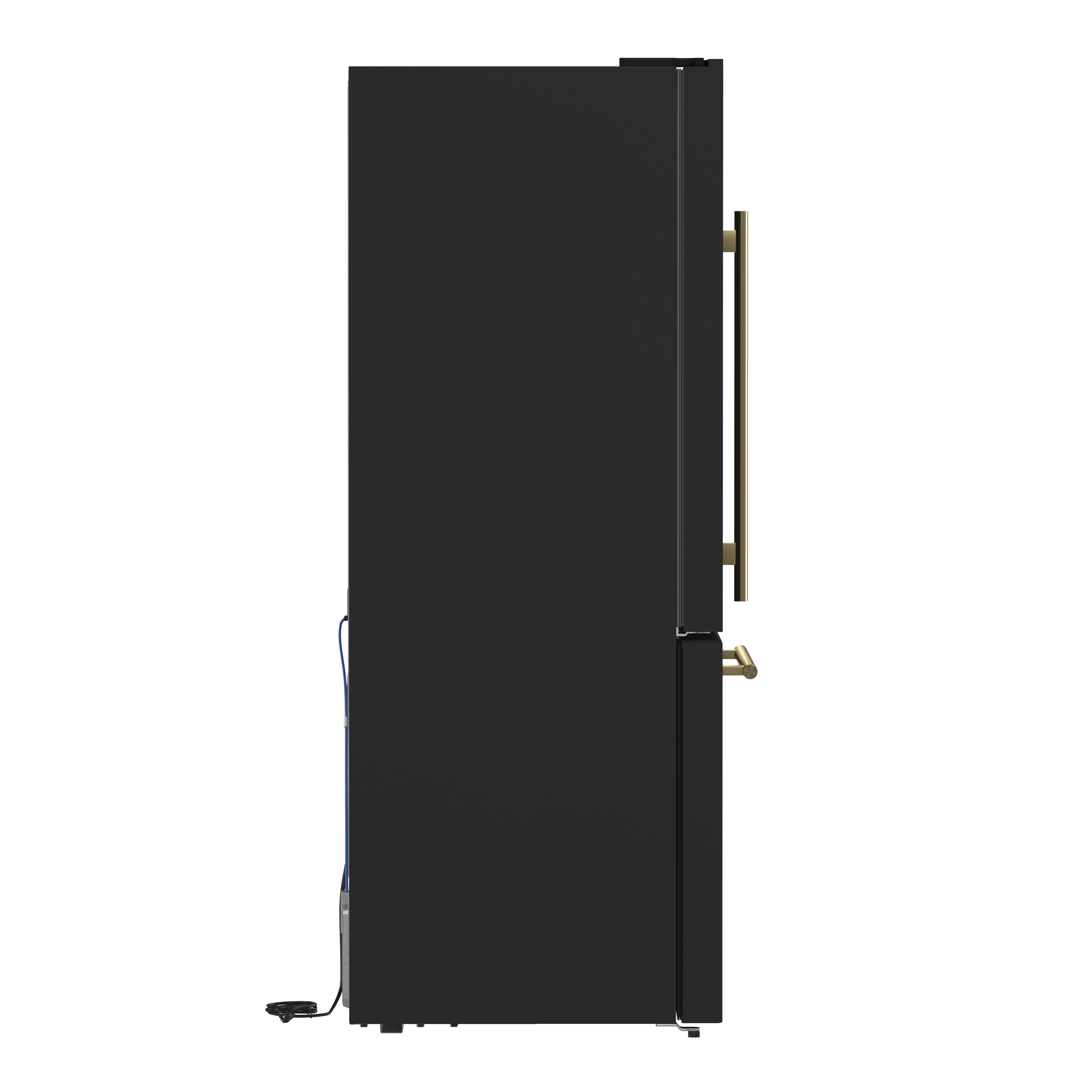 FORNO Milano 62" Side-by-Side Refrigerator, 34.4 cu ft, Ice Maker, Black with Stainless Steel Accents (FFFFD1787-60BLK)