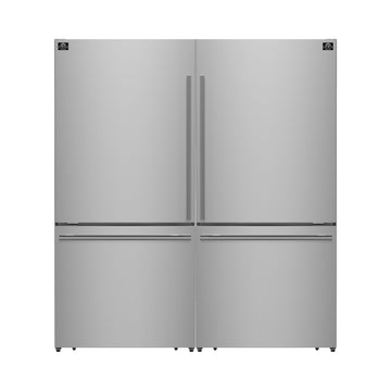 FORNO Milano 62-Inch 34.4 Cu. Ft. Side-by-Side Refrigerator with Ice Maker, Stainless Steel (FFFFD1787-60S)