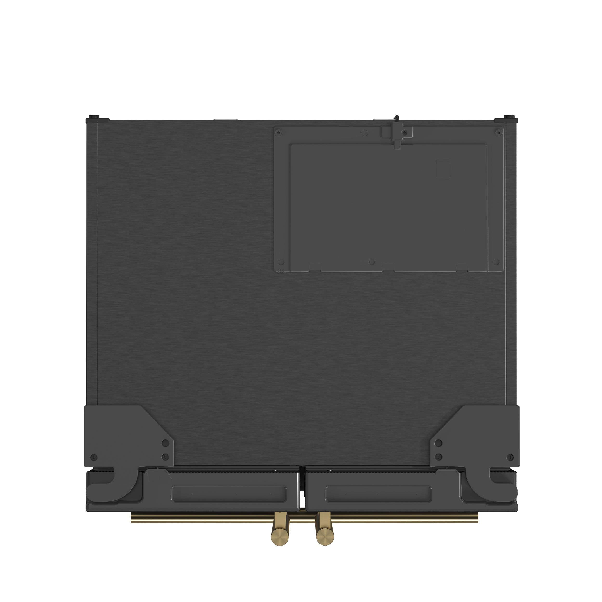 Forno Gallipoli 30-Inch Refrigerator with Ice Maker, 17.5 Cu. Ft., Black with Antique Brass Handles (Model FFFFD1974-31BLK)