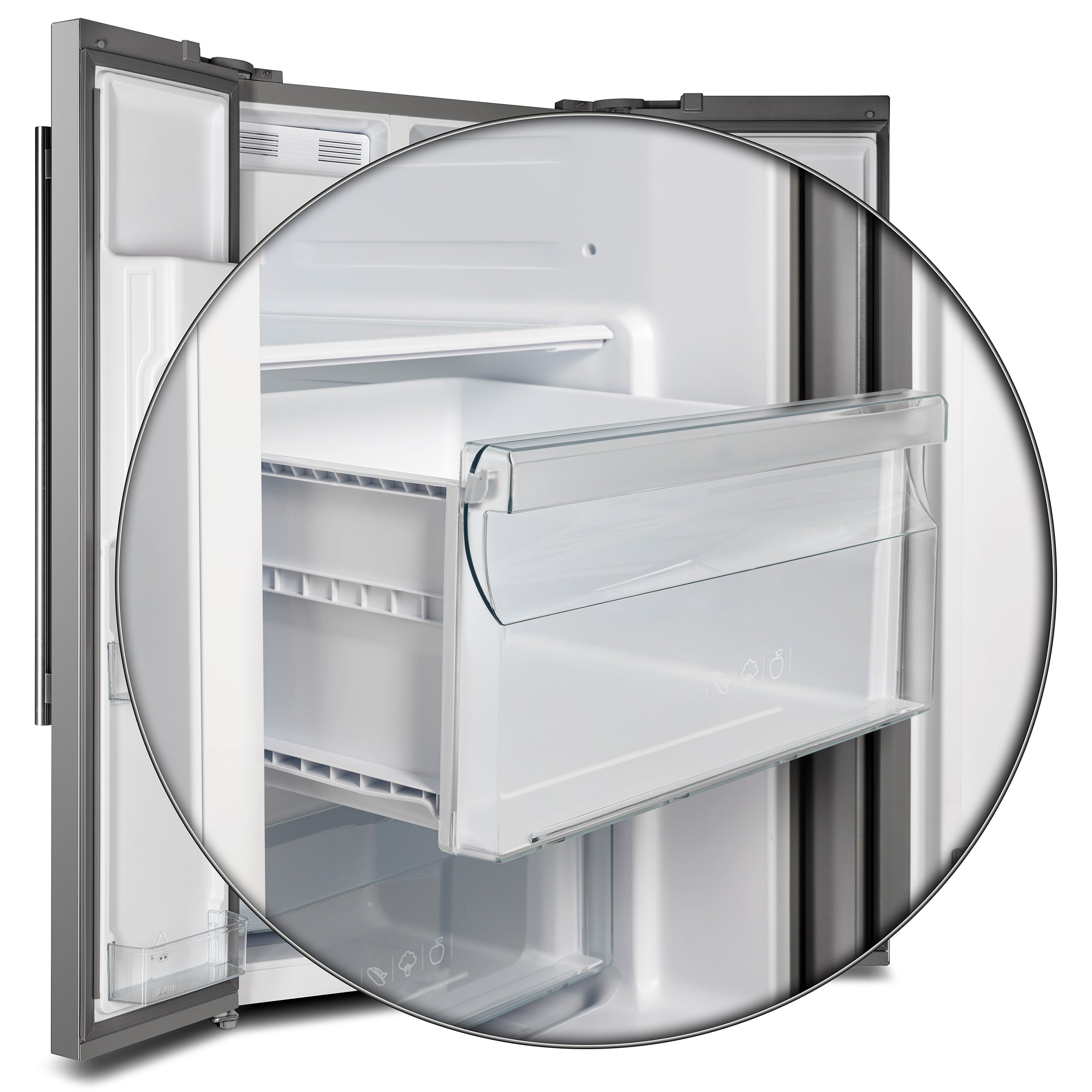 Forno Salerno 40-Inch Built-In Side-by-Side Refrigerator, 20 Cu. Ft., Water & Ice Dispenser, Stainless Steel with Grill Trim Kit (FFRBI1844-40SG)